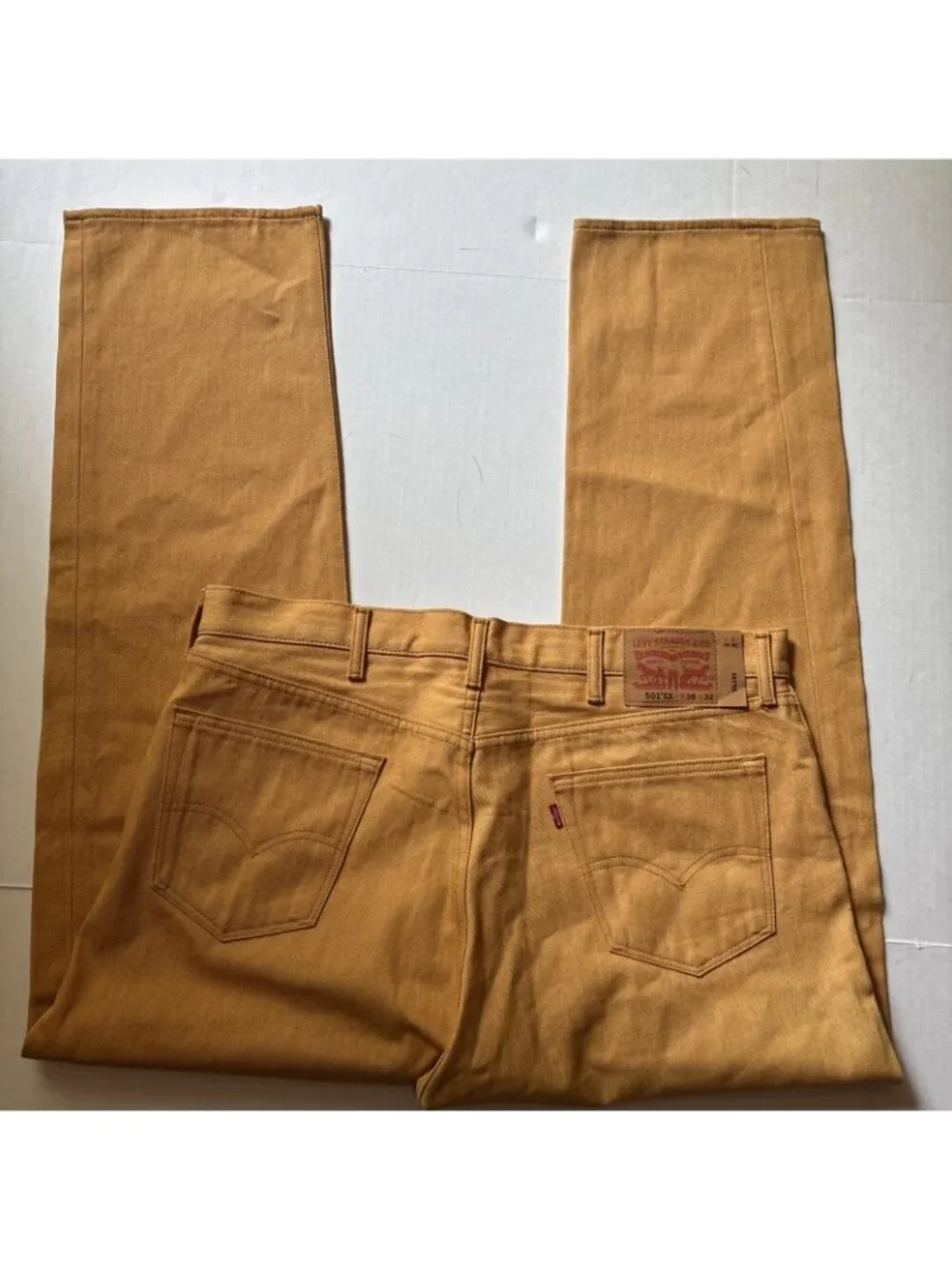 Levi’s Strauss Mustard Yellow 501 XX  Size 38 X 32 Jeans Straight Button Front